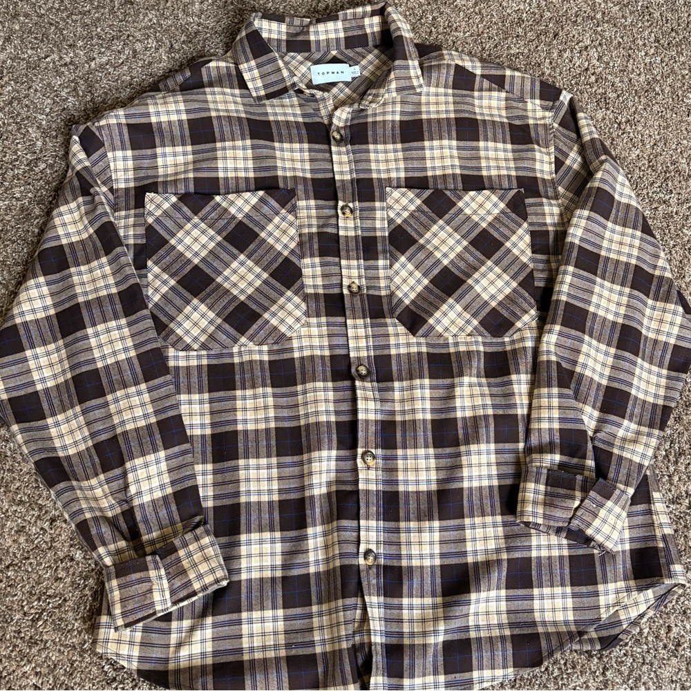 Topman Flannel Brown L